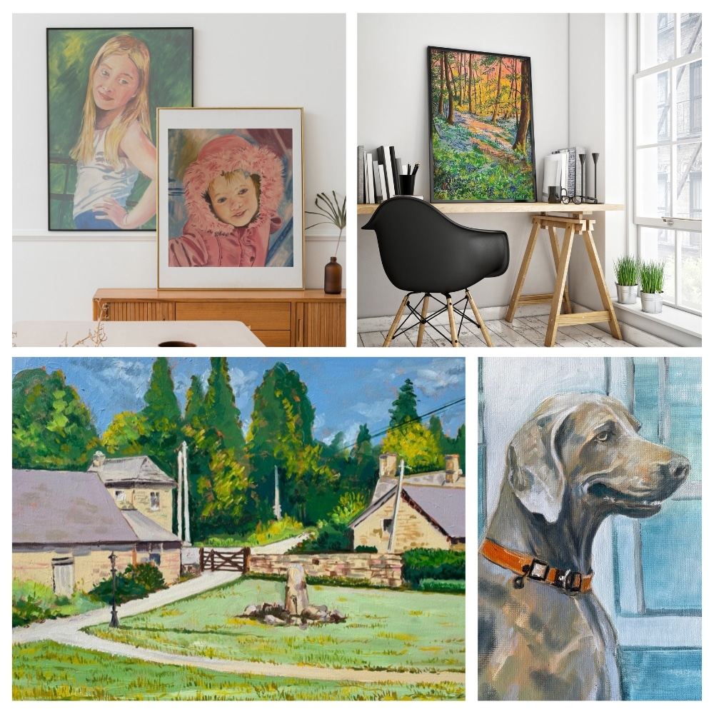 melvin glynn art local frome artist based in rode commissions collage (2)