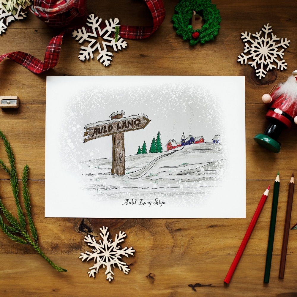 woo commerce christmas card auld lang sign 1