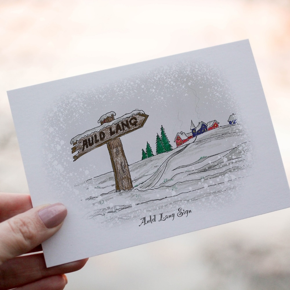 woo commerce christmas card auld lang sign 2