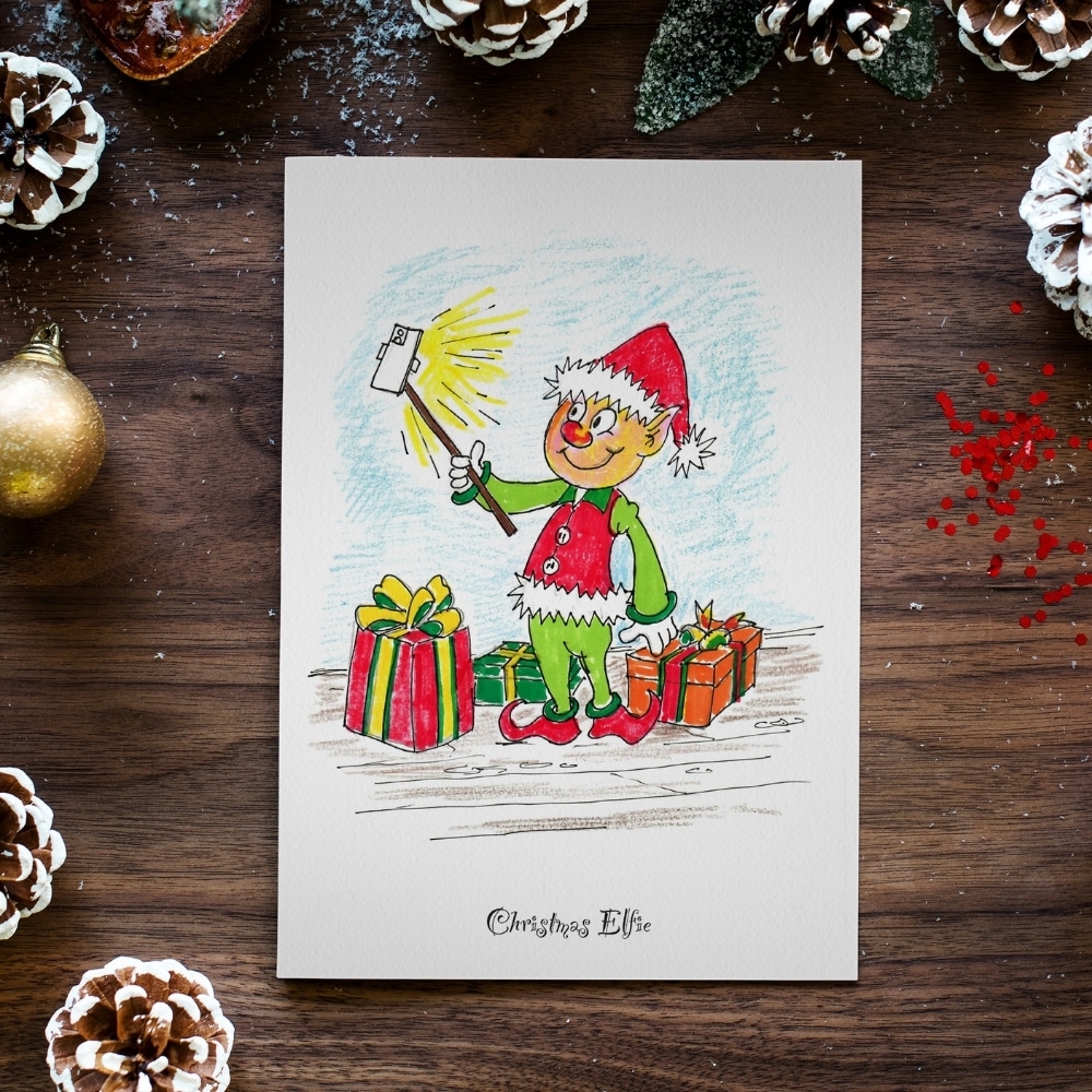 woo commerce christmas card christmas elfie 1