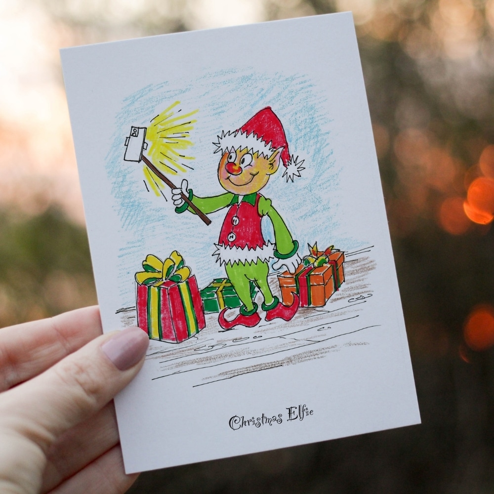 woo commerce christmas card christmas elfie 2