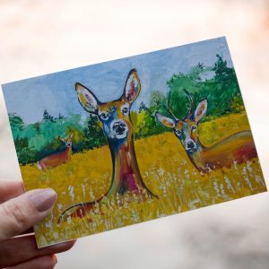woo commerce greeting card deer in a field 1