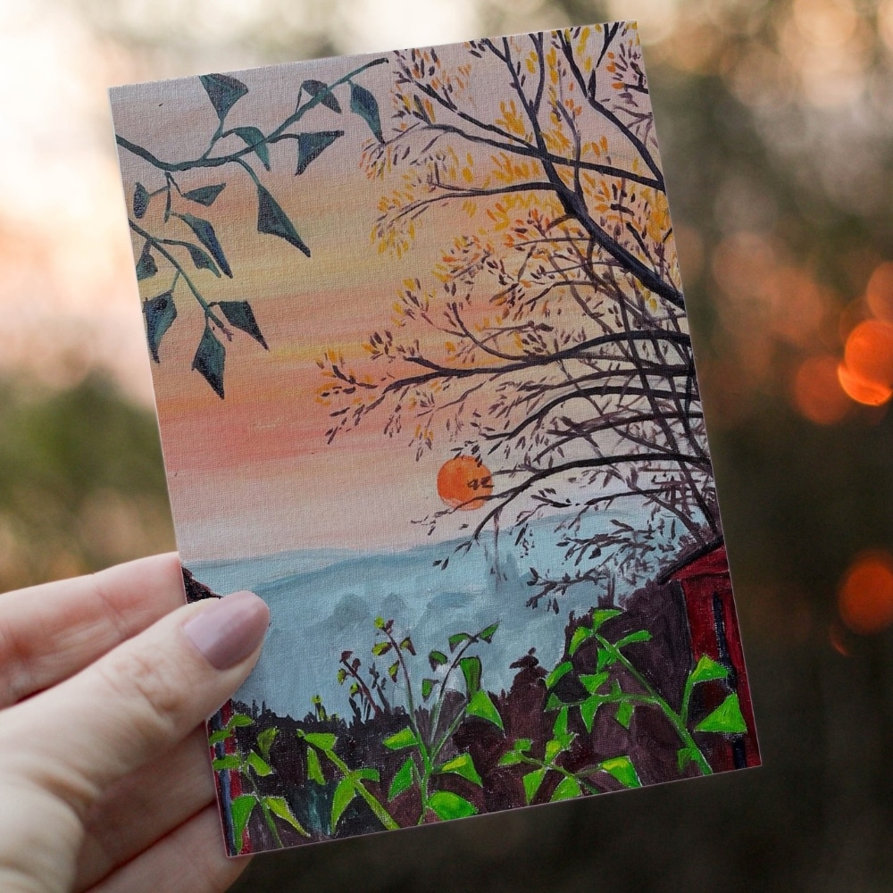 woo commerce greeting card sunset over rode 1