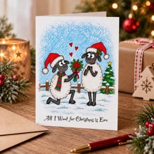 all i want for christmas is ewe sheep christmas card 3
